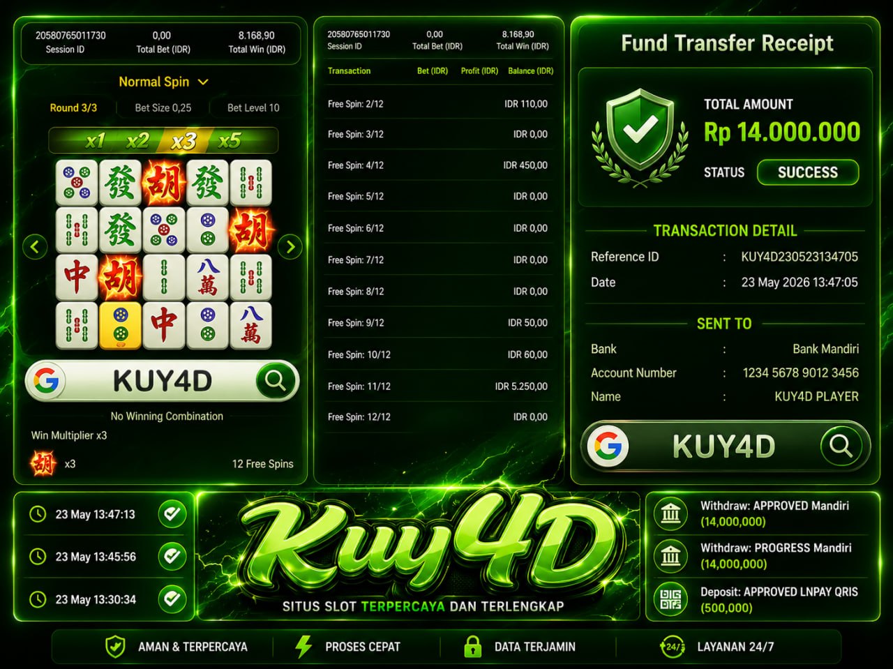 SELAMAT KEPADA MEMBER KUY𝟰D
DEPOSIT : RP 𝟱𝟬𝟬.𝟬𝟬𝟬
WITHDRAW : RP 𝟭𝟰.𝟬𝟬𝟬.𝟬𝟬𝟬
LINK D