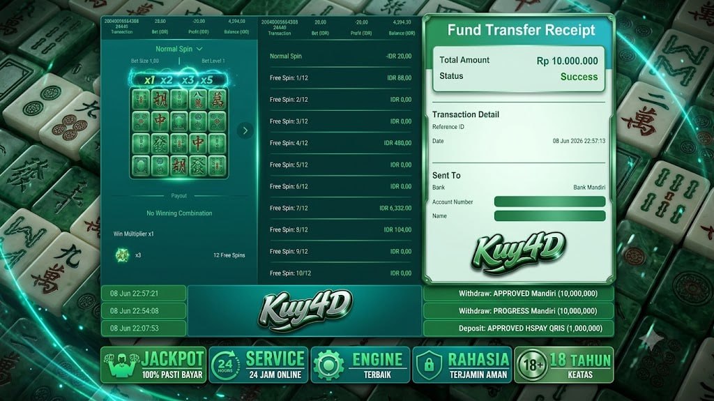 SELAMAT KEPADA MEMBER KUY4D
DEPOSIT : RP 1.000.000
WITHDRAW : RP 10.000.000
LINK