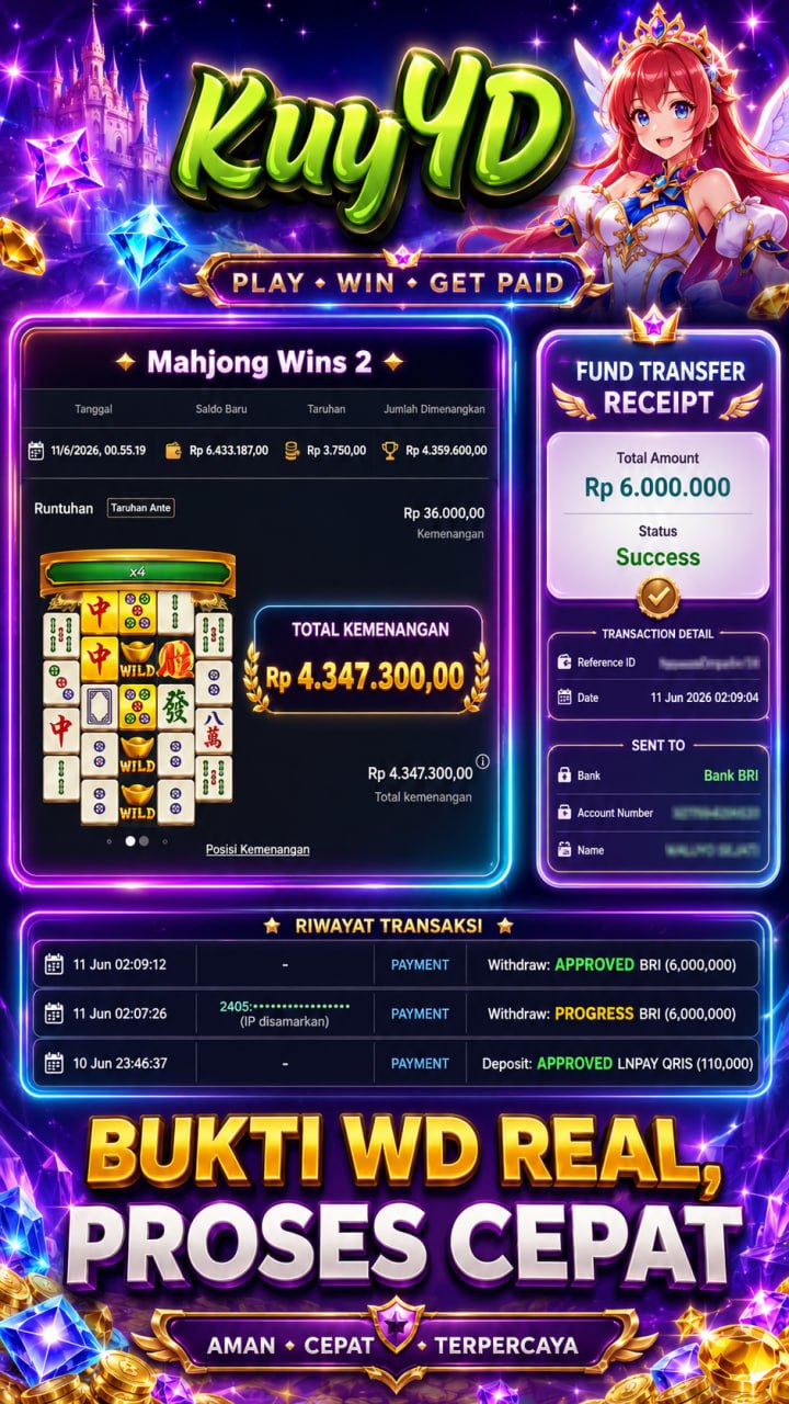 SELAMAT KEPADA MEMBER KUY4D
🎗AGEN SITUS TERPERCAYA
✅ C𝗼𝗯𝗮 𝗱𝘂𝗹𝘂 — 𝗺𝗲𝗻𝗮𝗻𝗴 𝗯𝗮𝗿𝘂 𝗹𝗮𝗻