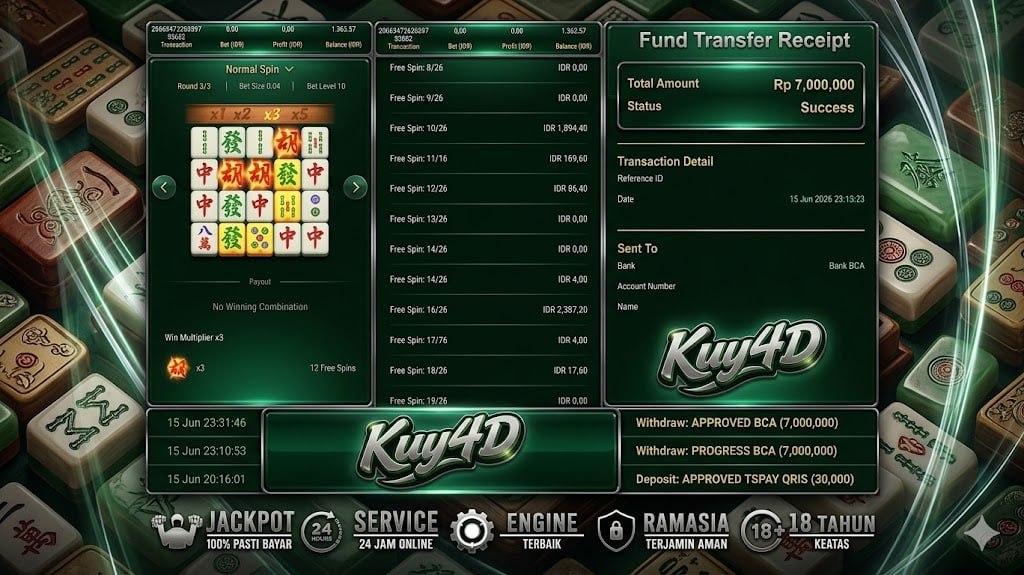 SELAMAT KEPADA MEMBER KUY4D
DEPOSIT : RP 30.000
WITHDRAW : RP 7.000.000
LINK DAF